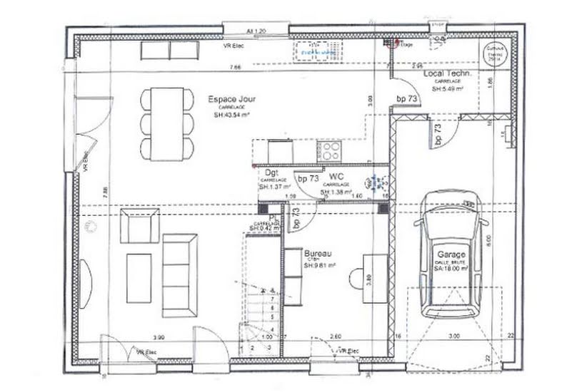  Vente Terrain + Maison - Terrain : 830m² - Maison : 103m² à Breuilpont (27640) 