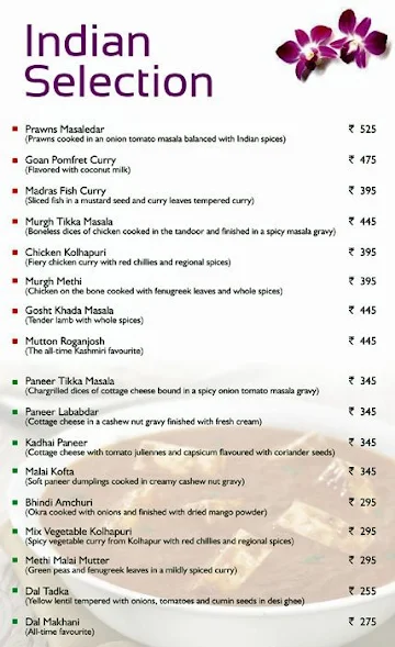 White Violet - Majestic Sarovar Portico menu 