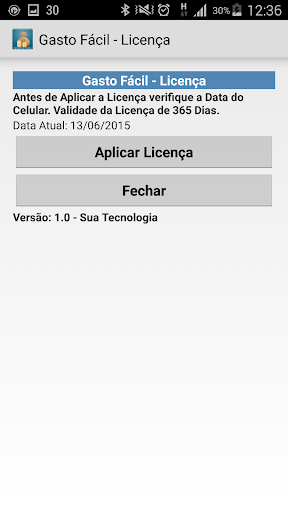 Gasto Fácil - Licença