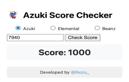 Azuki Score Checker small promo image