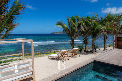 Pool with sea view and palm trees - Luxury vacation rental villa in Saint-Barthélemy, 4 rooms, 3 bedrooms