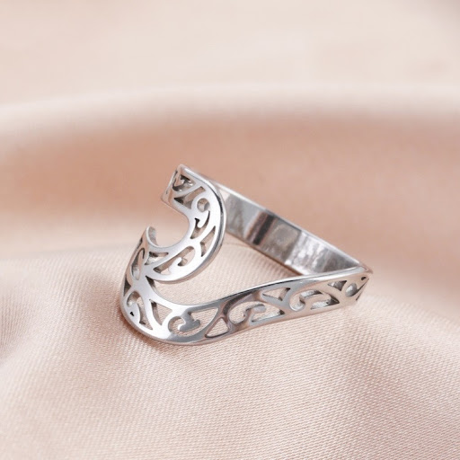 Title 2, Geometric Hollow Pattern Wave Head Ring – Enhan...