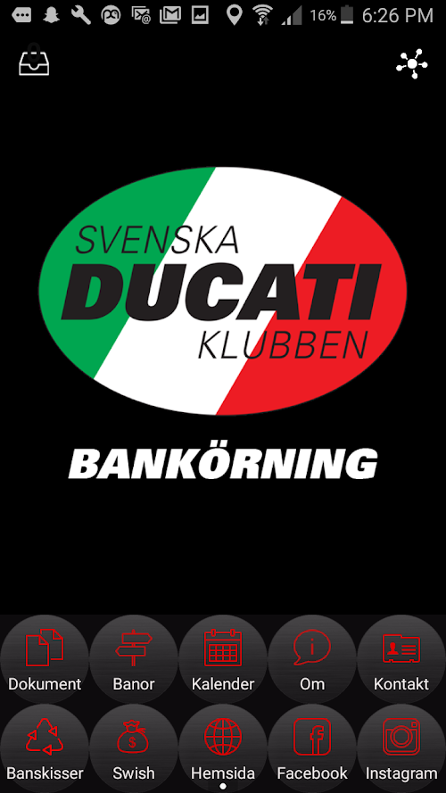 Android application Svenska Ducatiklubben screenshort