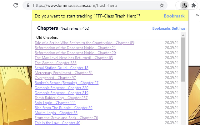 Manga-Scout chrome extension