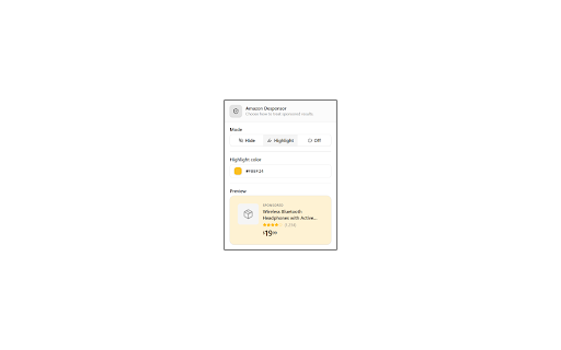 Amazon Desponsor screenshot 2