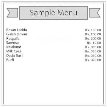 Bikaner Sweets & Namkeen menu 