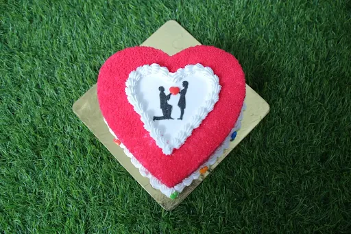 Love You Forever Red Velvet Heart Cake