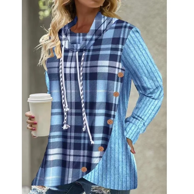 Sweat à capuche à manches longues avec boutons, un pull polyvalent et confortable pour un style décontracté et chaleureux au quotidien.