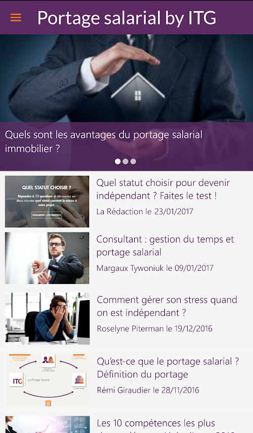 Android application Portage Salarial screenshort