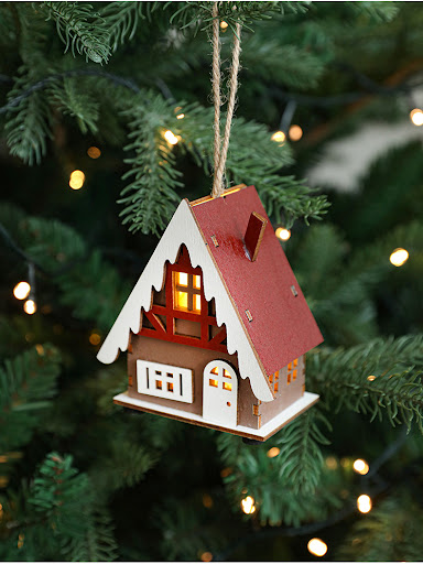 Title 5, Christmas Luminous LED Wooden Cabin Decoration....