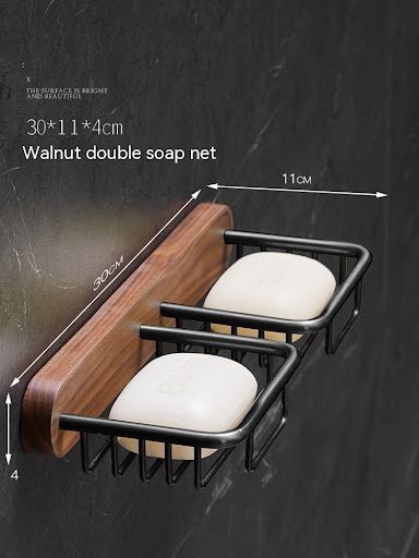 Title 1, Walnut Soap Dish Wall-mounted Wash Basin, punch...