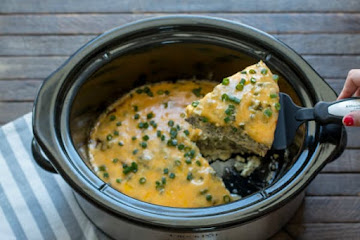Slow Cooker Sausage and Green Chile Breakfast Casserole