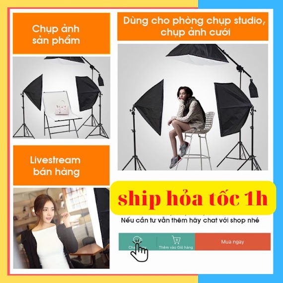 Đèn Trợ Sáng - Softbox 50X70Cm 1 Bóng Led 50W