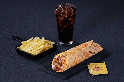 (Serves 1) Bhuna Chicken Overload Wrap + Fries & Thums Up Meal