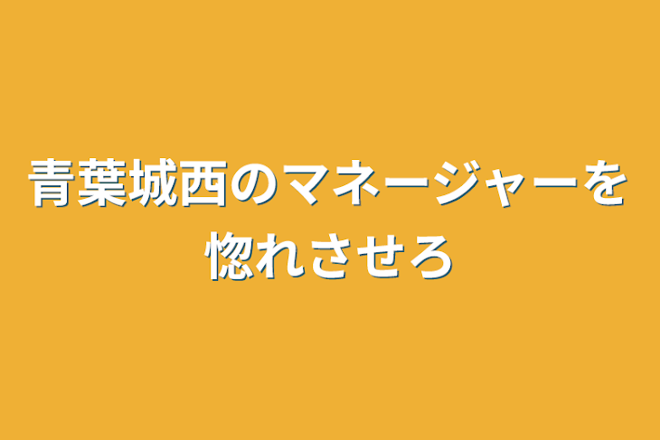 「青葉城西のマネージャーを惚れさせろ」のメインビジュアル