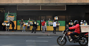 ANC staff picketing outside Luthuli House in Johannesburg in September. They will resume the picket from Monday. 