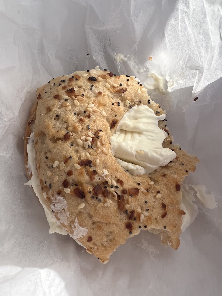 GF Everything Bagel with Plain Cream Cheese