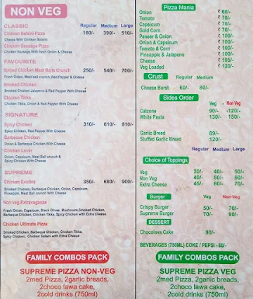 Pizza And More menu 