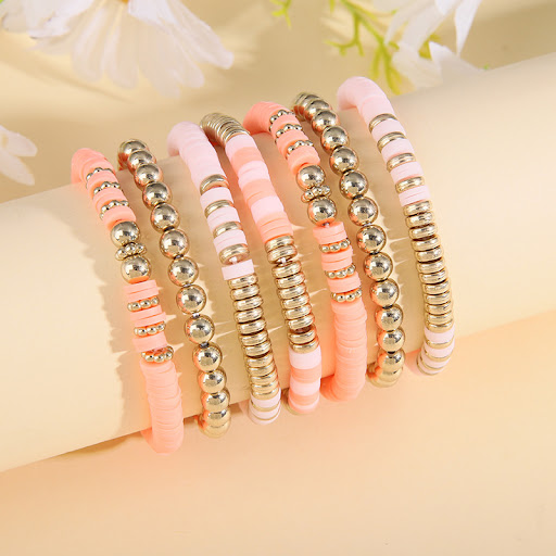 Title 16, Retro Bohemian Polymer Clay Ball Bracelet Suit ...
