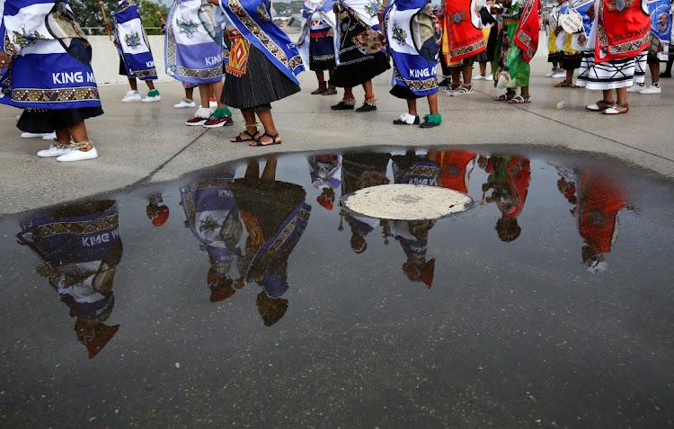 Supporters arrive ahead of the final ceremony of King MisuZulu's coronation in Durban on October 29 2022.