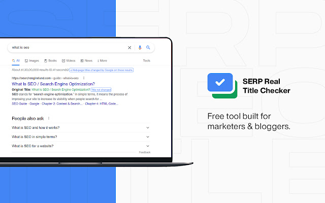 SERP Real Title Checker SEO Title tag Checker chrome extension