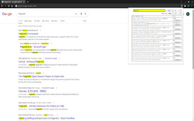 RegexKit chrome extension