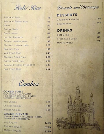 Biryani Badshah menu 