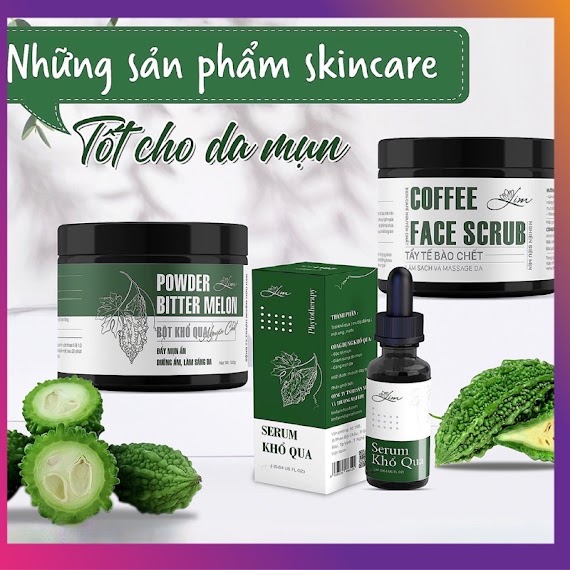 Bộ Sản Phẩm Serum Khổ Qua, Bột Khổ Qua, Tẩy Da Chết Cafe Giúp Da Sạch Mụn, Mịn Màng An Toàn Hiệu Quả