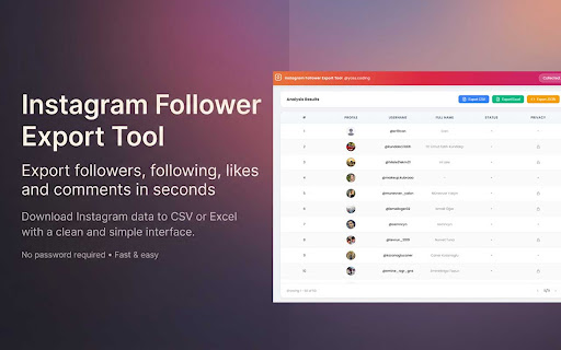 Instagram Follower Export Tool screenshot 2