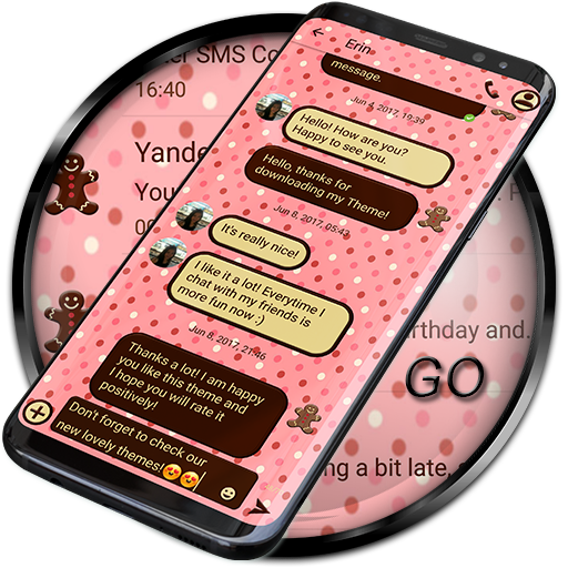 SMS Theme Love Chocolate ?? pink text messages