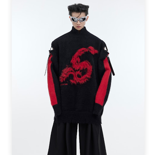Title 8, New Year Sweater with Hollow Belt Buckle Festiv...