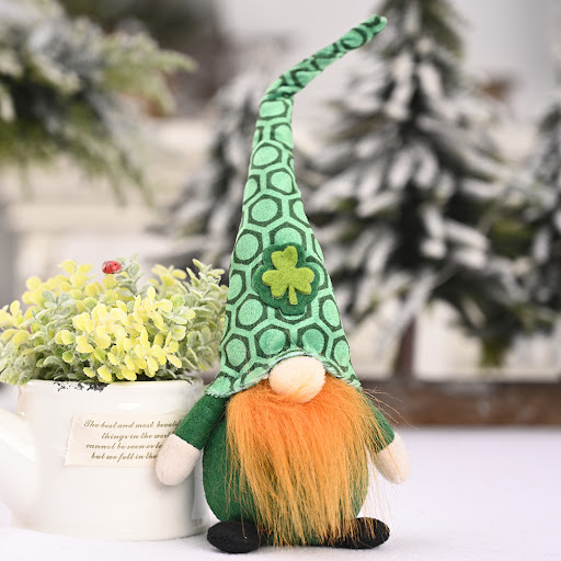 Title 3, Little Doll Standing Green Leaf Gnome Ornament ...