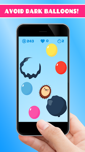 Screenshot Hedgy Pop. Hedgehog balloons