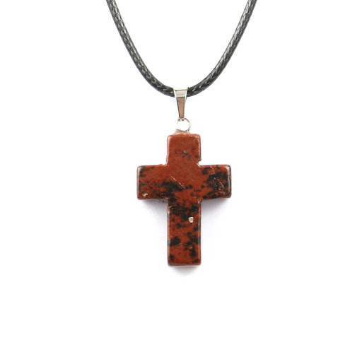 Title 18, Fashion Natural Stone Cross Necklace Stylish Re...