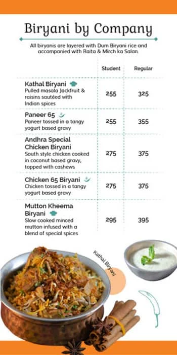 The Biryani Co. menu 