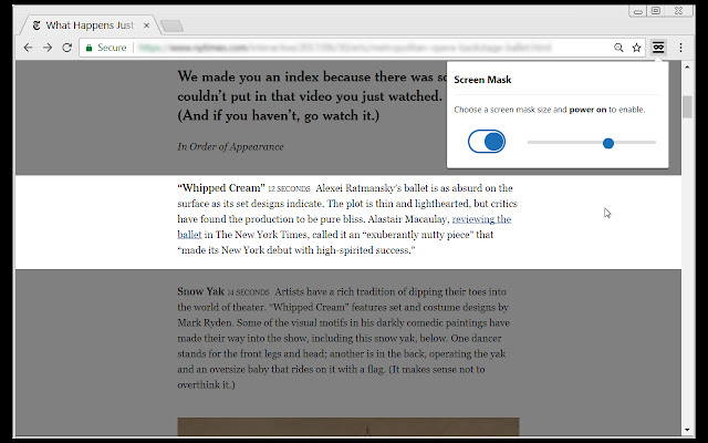 Screen Mask chrome extension