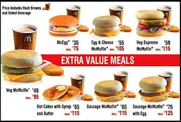 McDonald's menu 