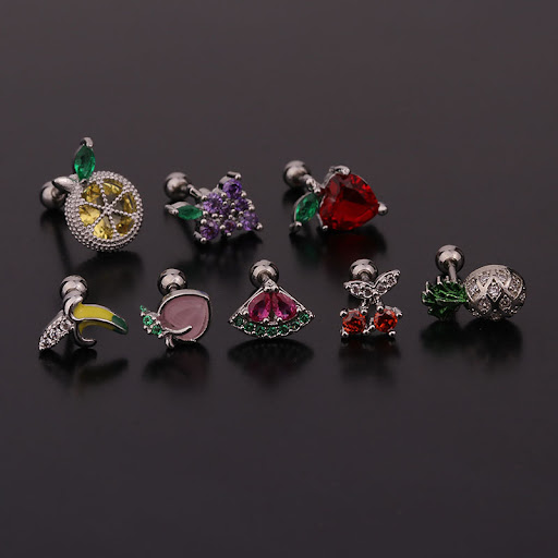 Title 2, Lovely female inlaid zircon stainless steel thr...
