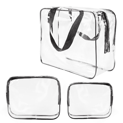 Title 1, PVC Waterproof Wash Cosmetic Bag Three-piece Se...