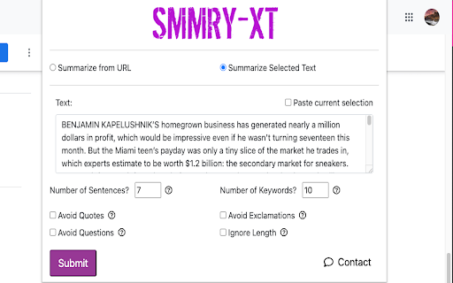 SMMRY-XT