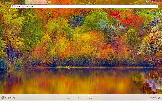 Colorful Fall Forest Lake Nature chrome extension