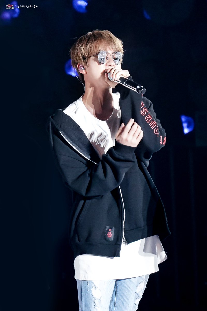 BTS's Jin Keeps Wearing Funny Glasses On Their Love Yourself Tour