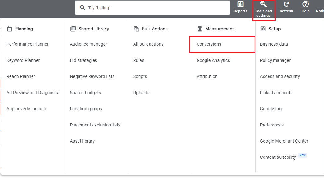 Setting up a Google Ads offline conversion