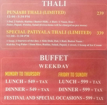 Pind Punjabi Restaurant menu 