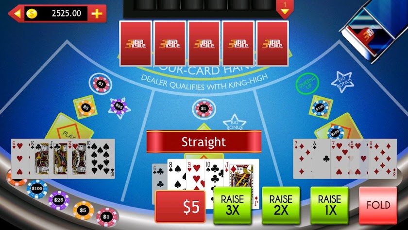 4 Card Poker - MultiHand Screen 1