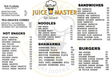 Juice Master menu 