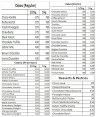 Switzy Cake Bakes & More menu 1