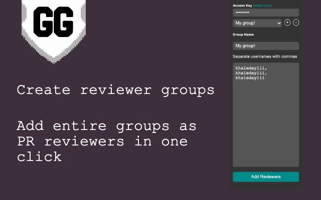 Github Reviewer Groups chrome extension