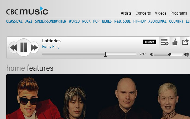 CBC Music Keyboard Shortcuts chrome extension