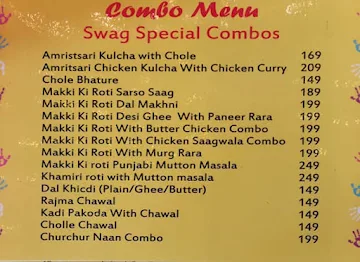 Punjabi Swag menu 